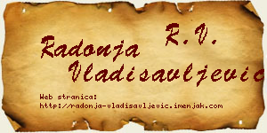 Radonja Vladisavljević vizit kartica
